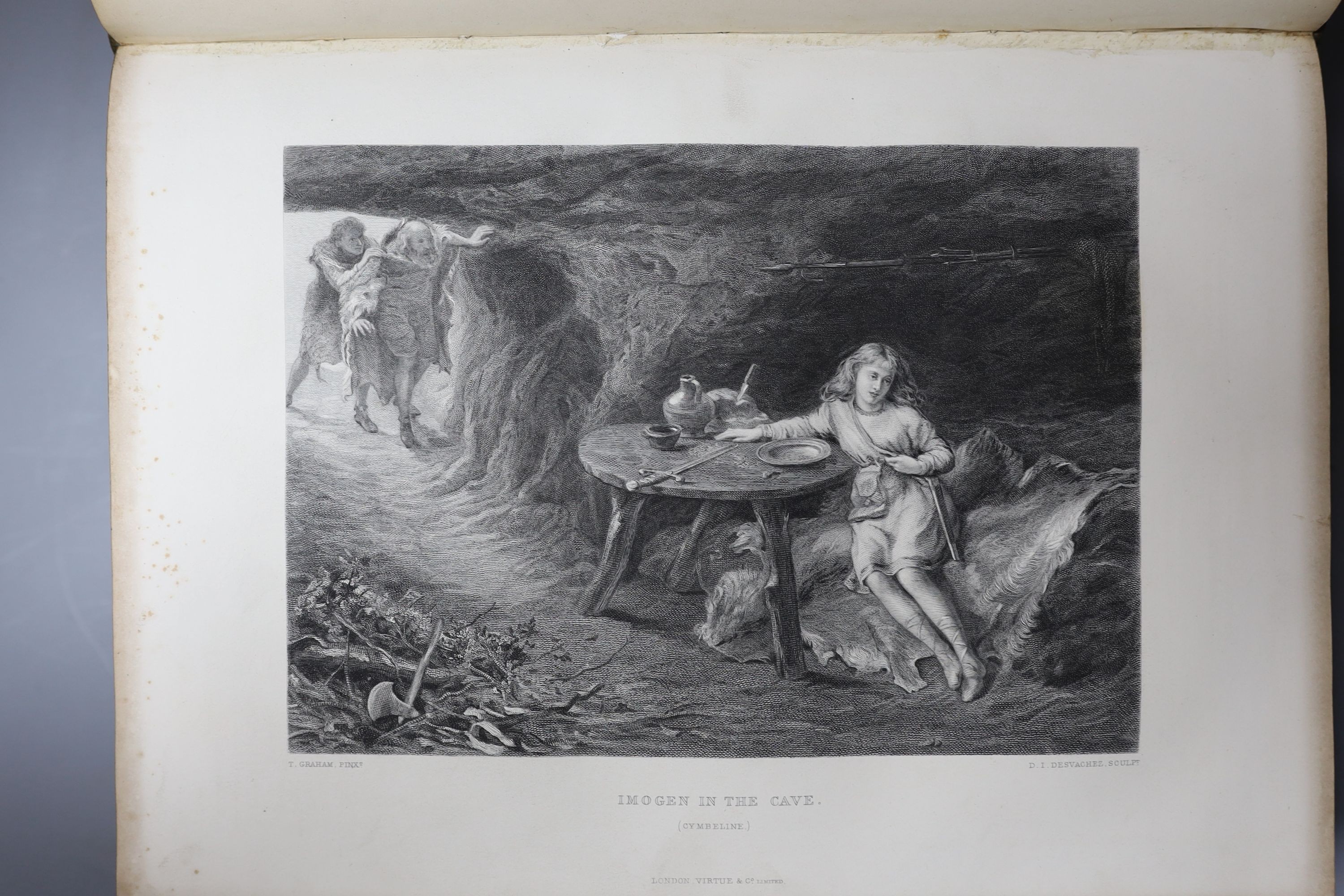 Shakespeare, William - The Works of William Shakespeare. Imperial Edition, 2 vols, edited by Charles Knight. pictorial engraved and printed titles, num. steel engraved plates (by Frith, Maclise & Others); publisher's gil